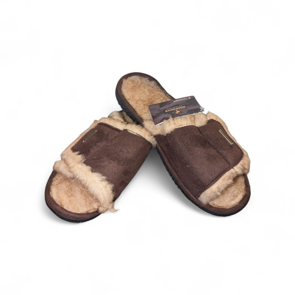 RockDove Brown Beige Slippers Size 9.5 10.5